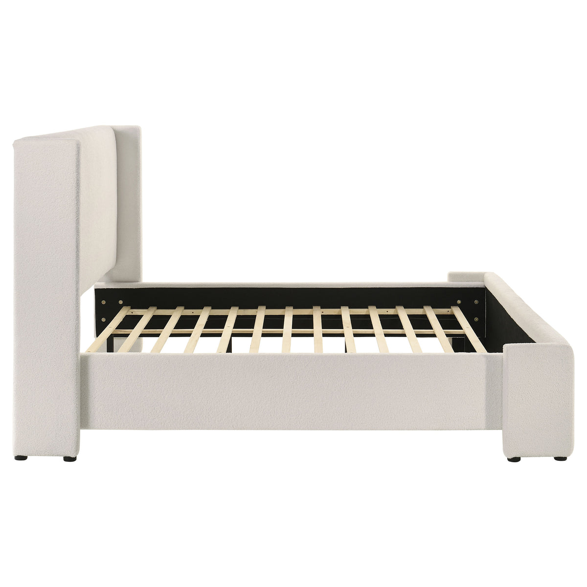 Alamosa Boucle Upholstered Bed White - Eastern King