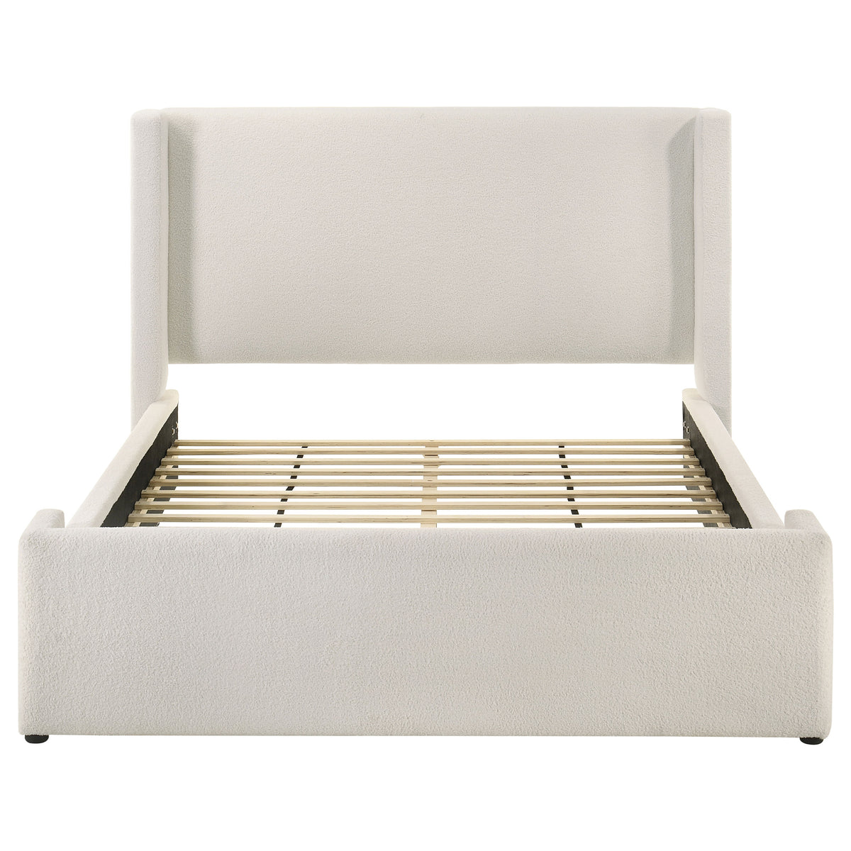Alamosa Boucle Upholstered Bed White - Queen