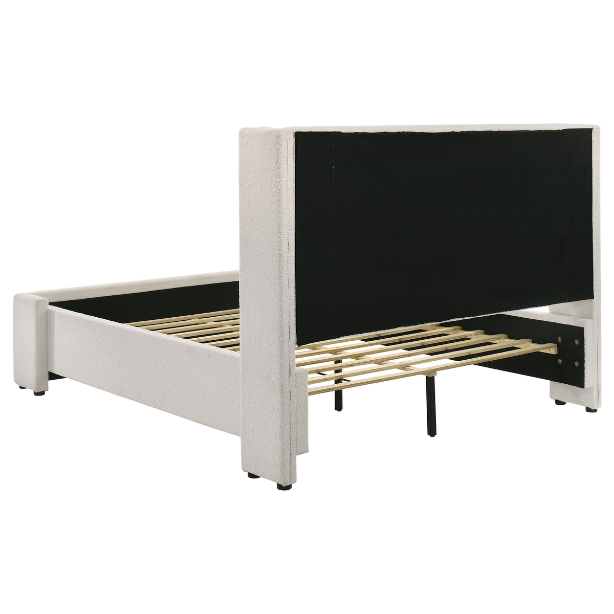 Alamosa Boucle Upholstered Bed White - Queen