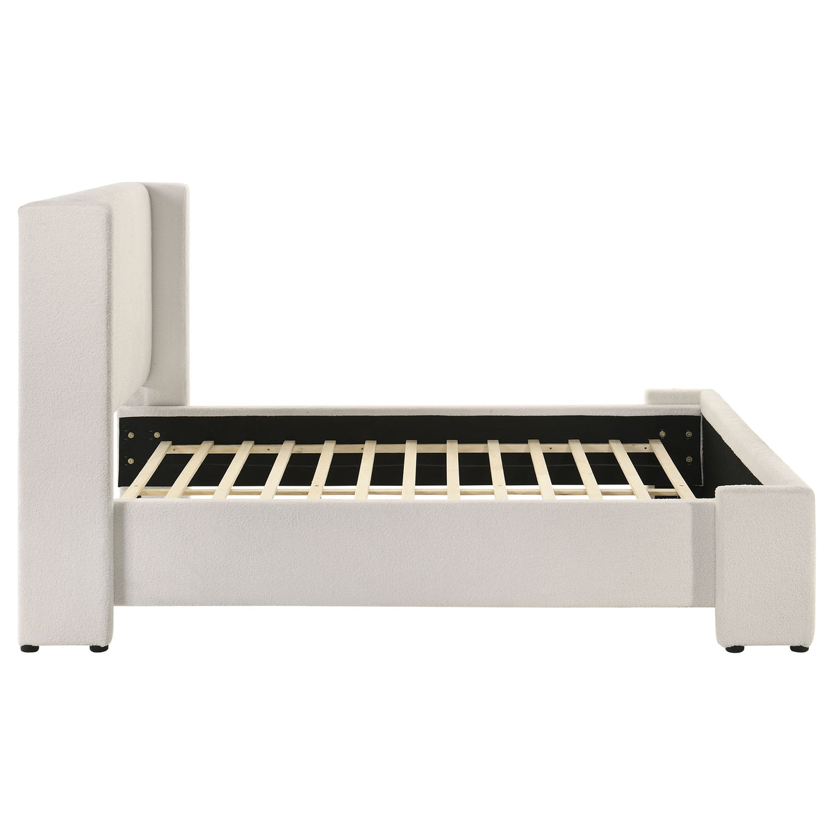 Alamosa Boucle Upholstered Bed White - Queen