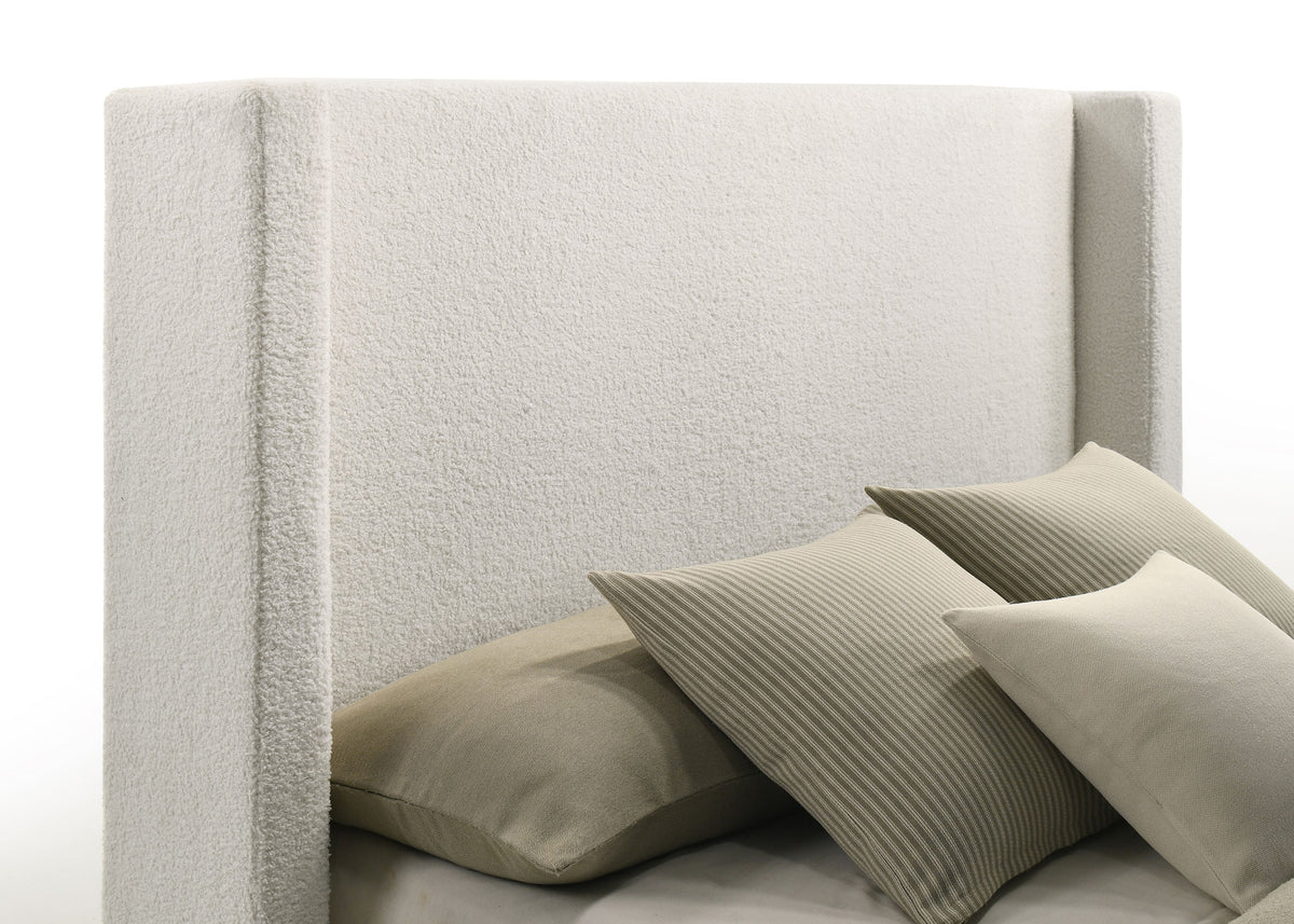 Alamosa Boucle Upholstered Bed White - Queen