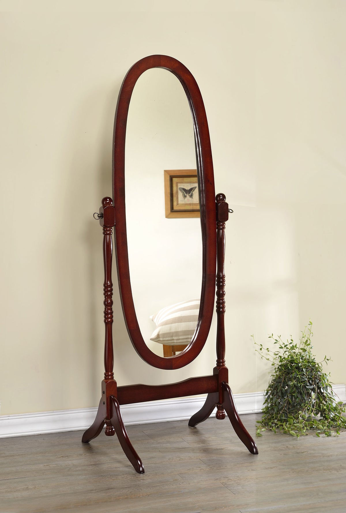 Foyet Wood Adjustable Full Length Cheval Mirror - Merlot
