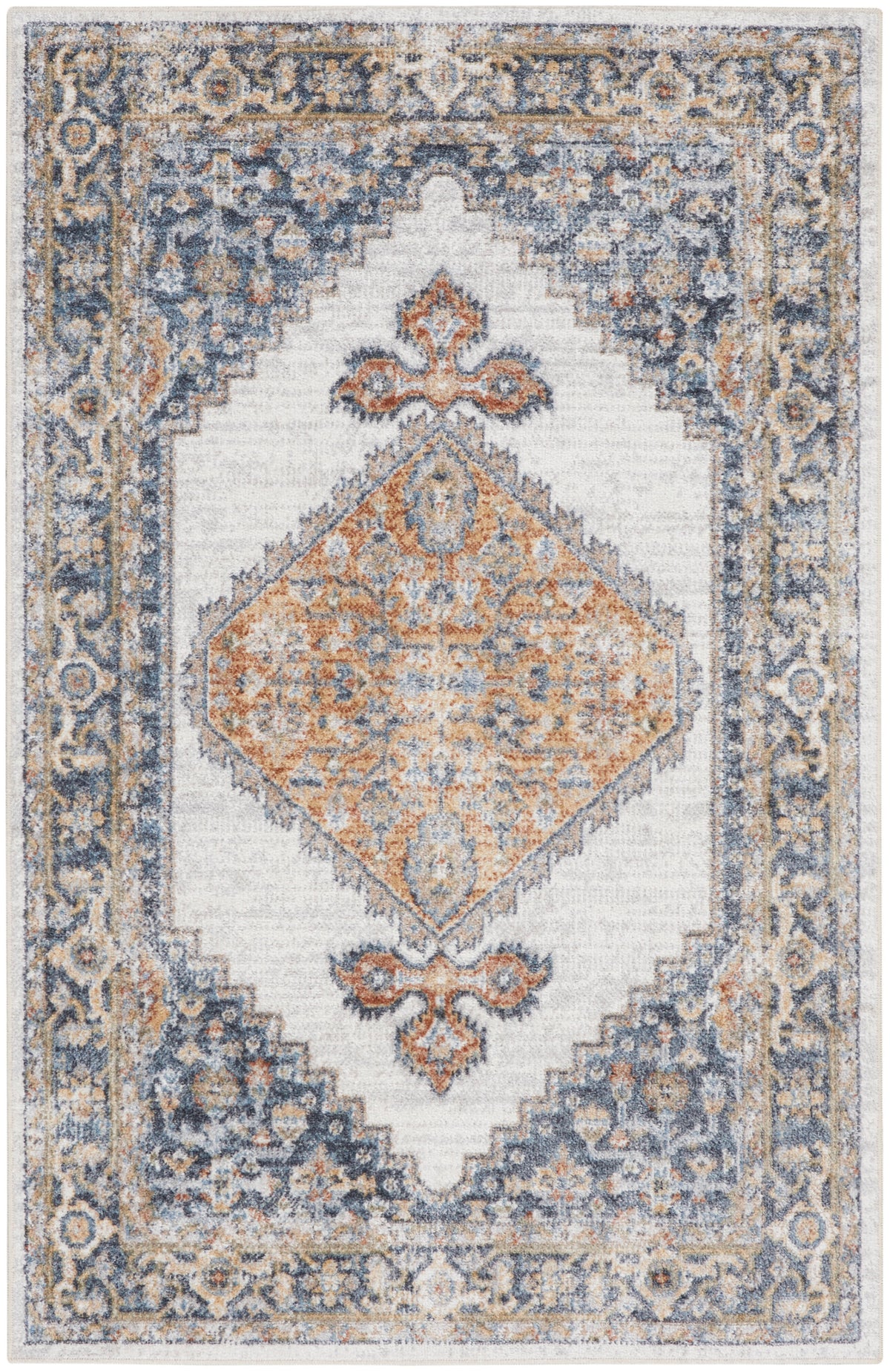 Astra Machine Washable ASW11 Grey Gold Rug - Rectangle