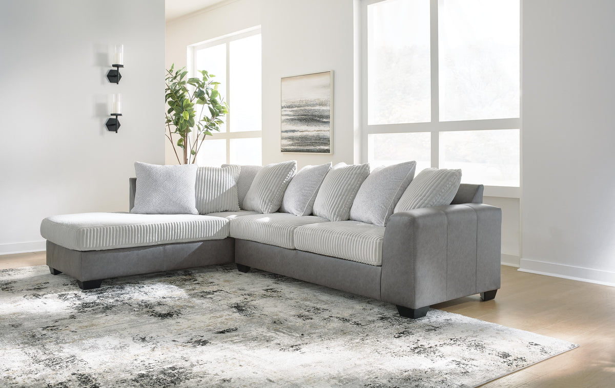 Clairette Court 2-Piece Sectional with Chaise Chenille
