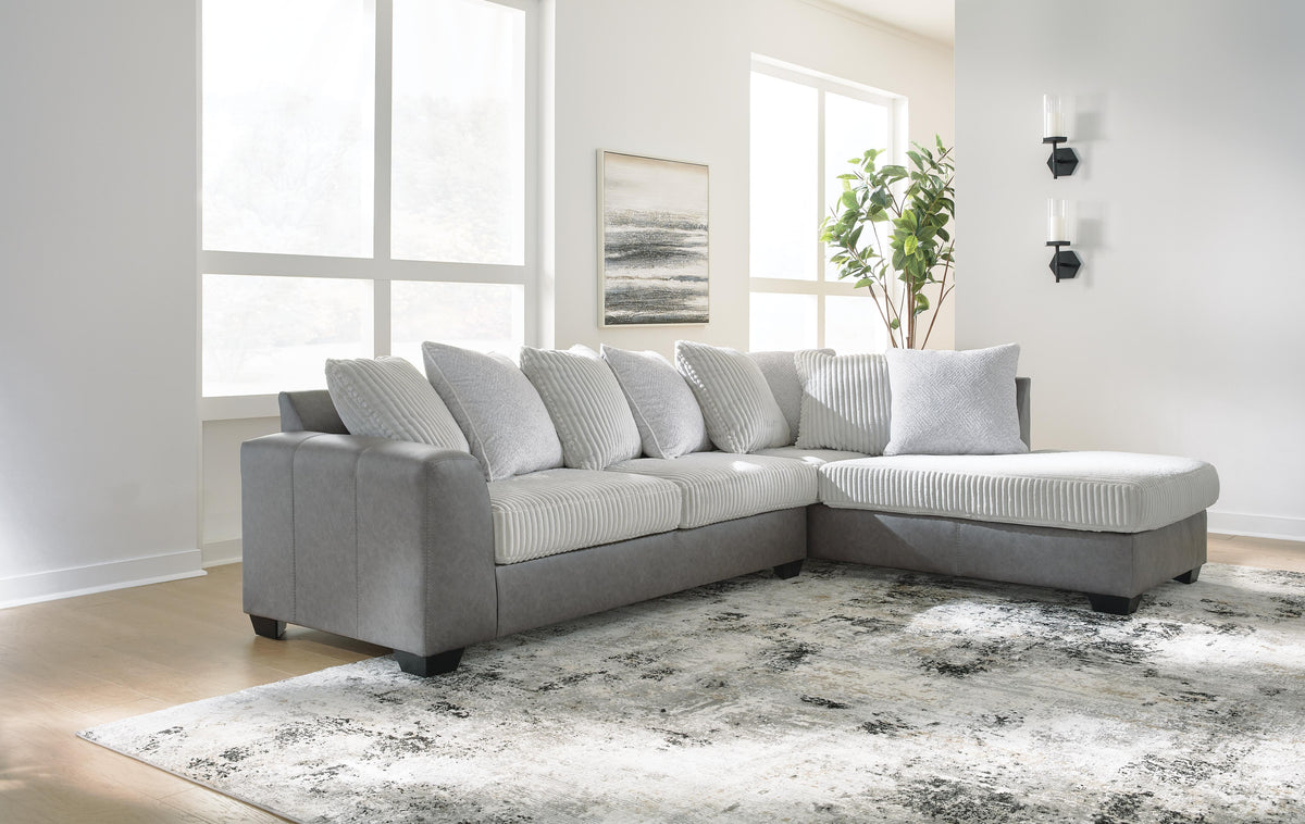 Clairette Court 2-Piece Sectional with Chaise Chenille