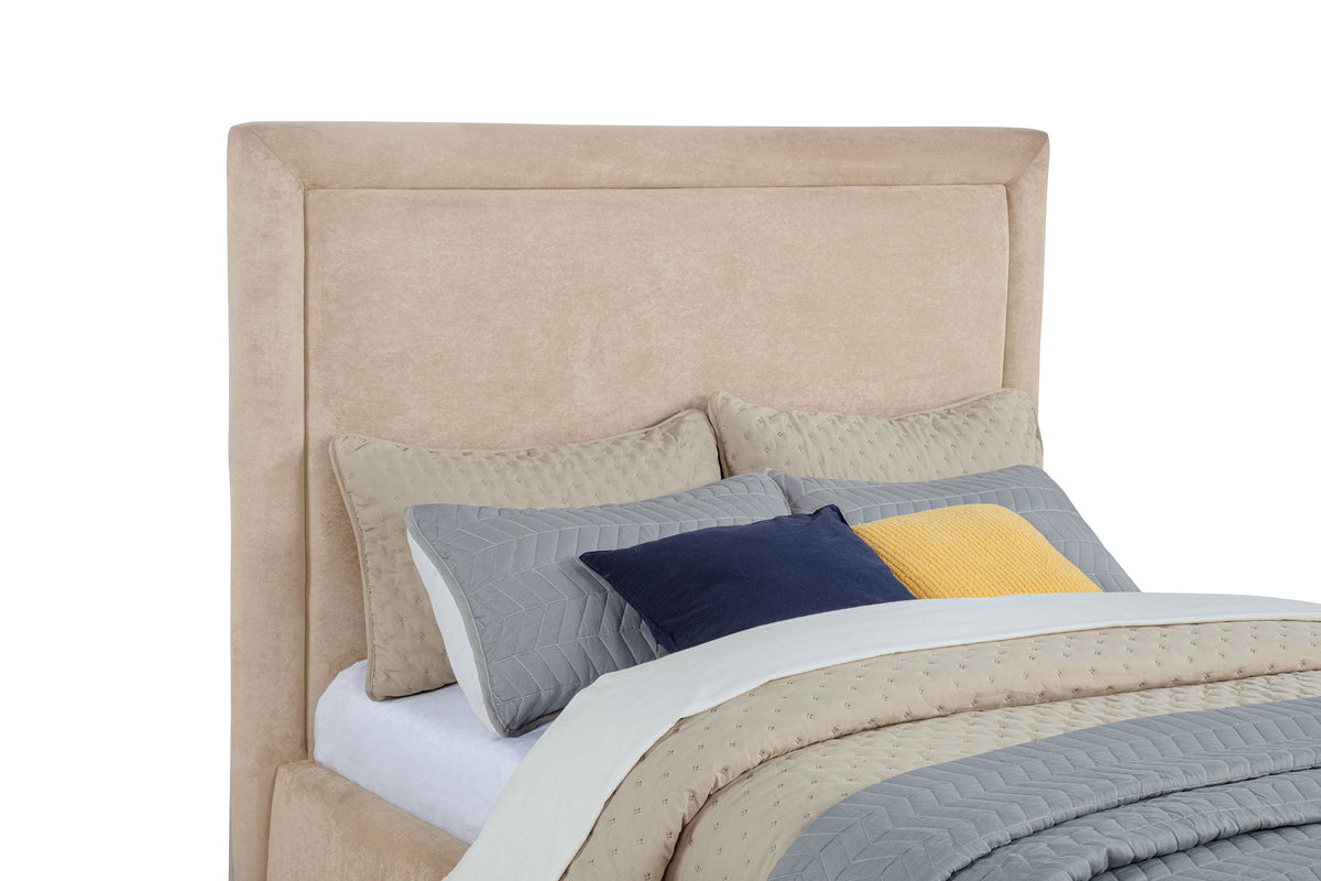 Lawson 54-inch Upholstered Platform Bed - Full, Light Saddle