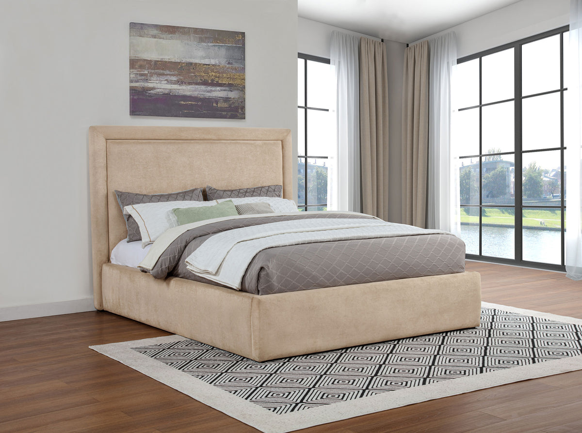 Lawson 54-inch Upholstered Platform Bed - Eastern King, Light Saddle