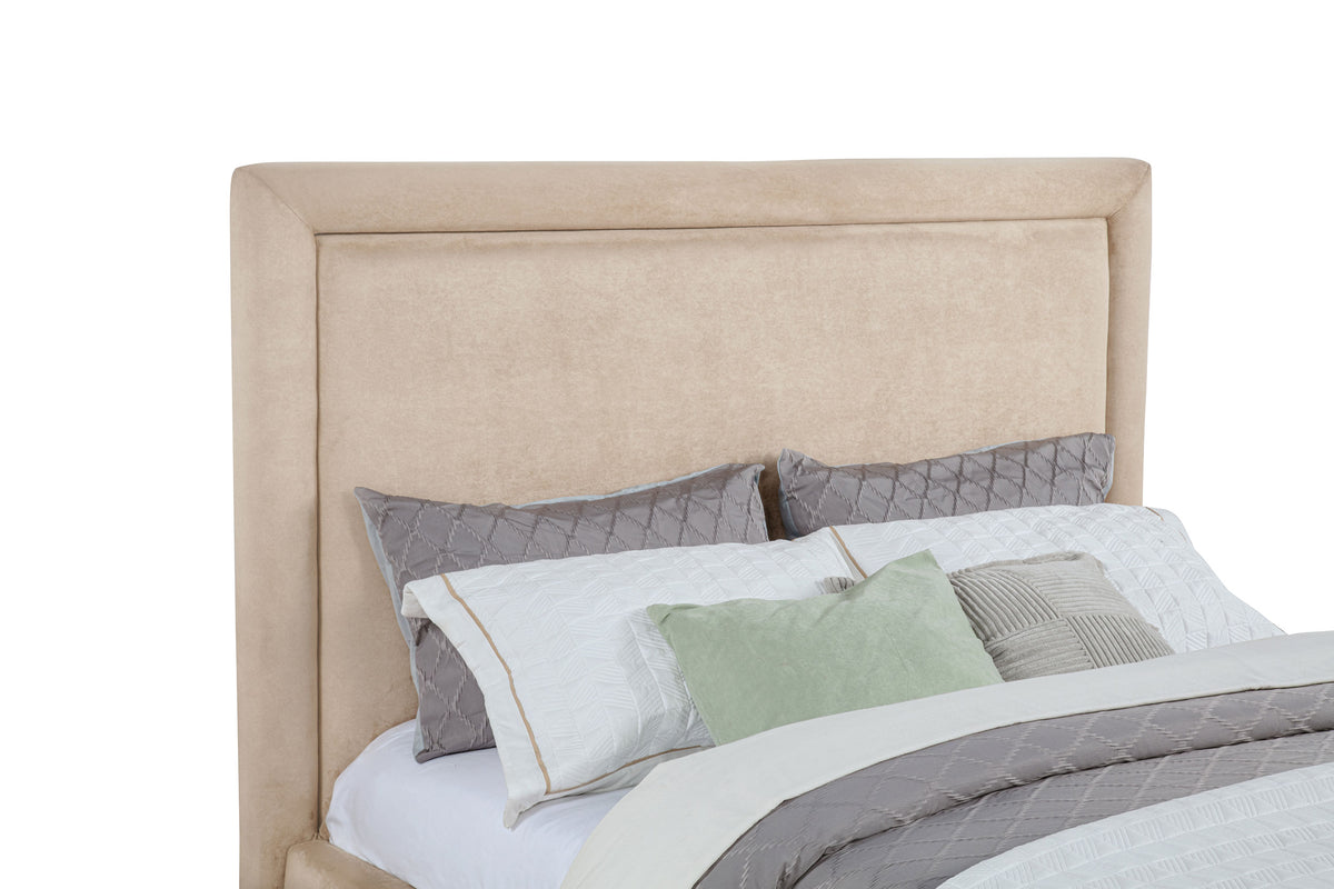 Lawson 54-inch Upholstered Platform Bed - Eastern King, Light Saddle