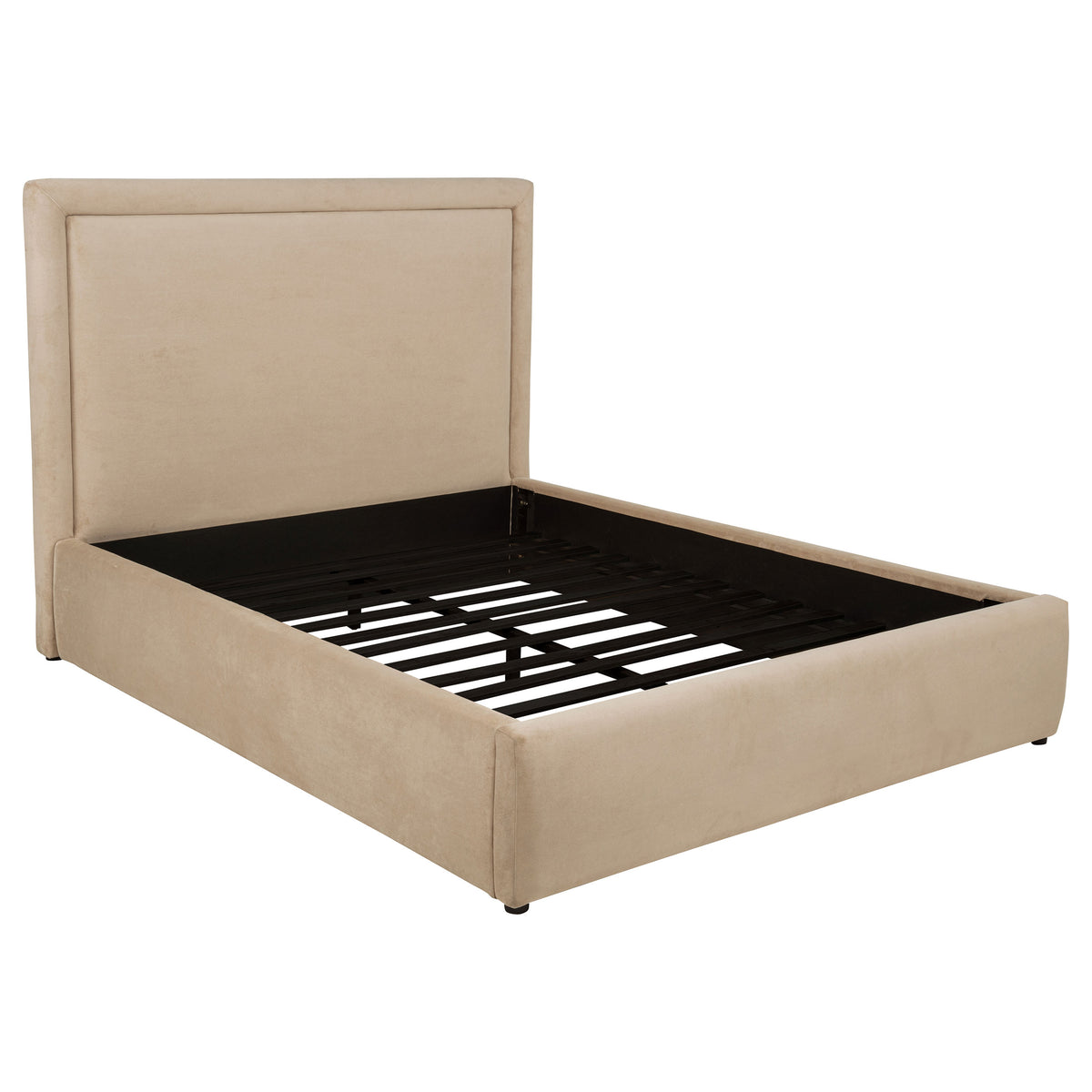 Lawson 54-inch Upholstered Platform Bed - Queen, Light Saddle
