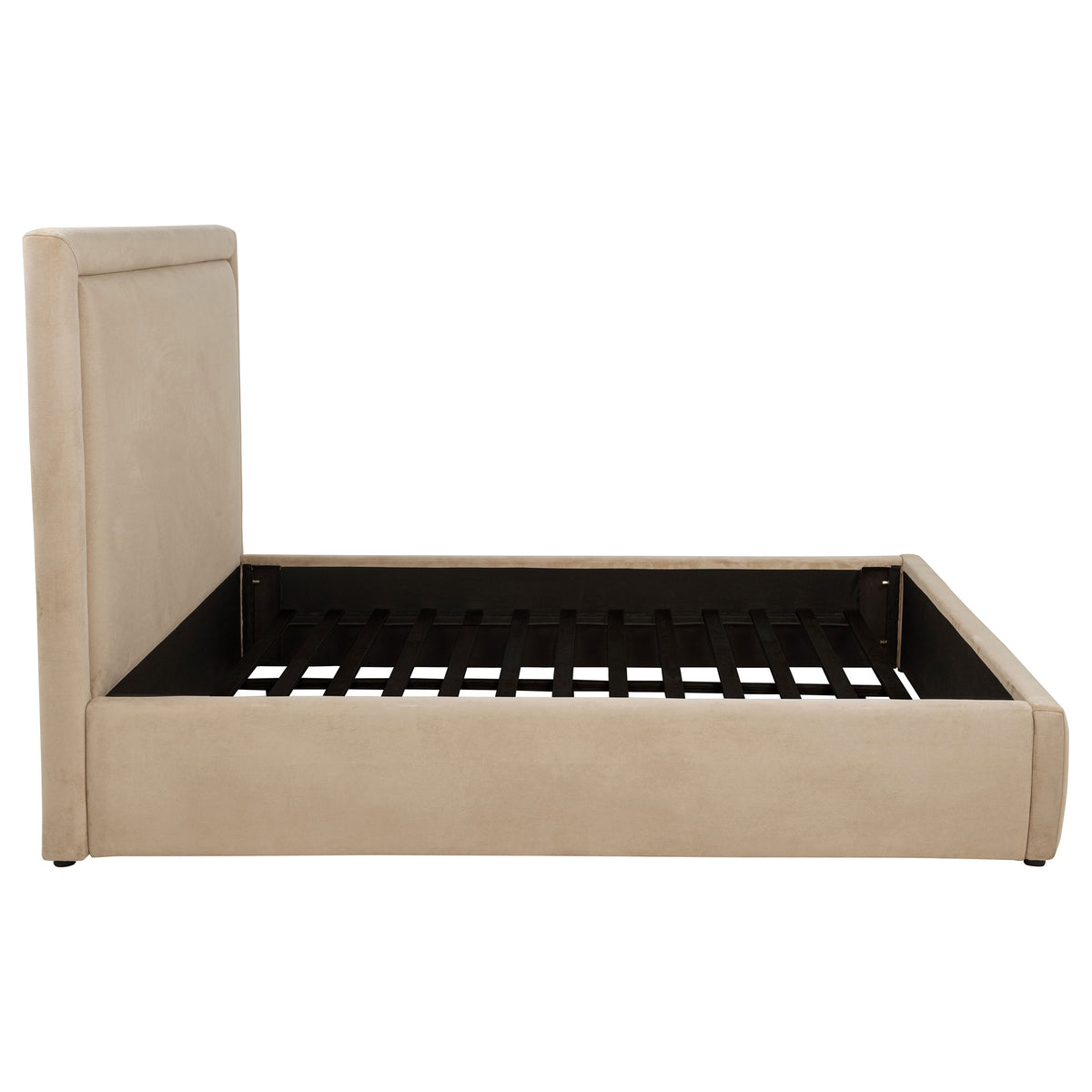 Lawson 54-inch Upholstered Platform Bed - Queen, Light Saddle