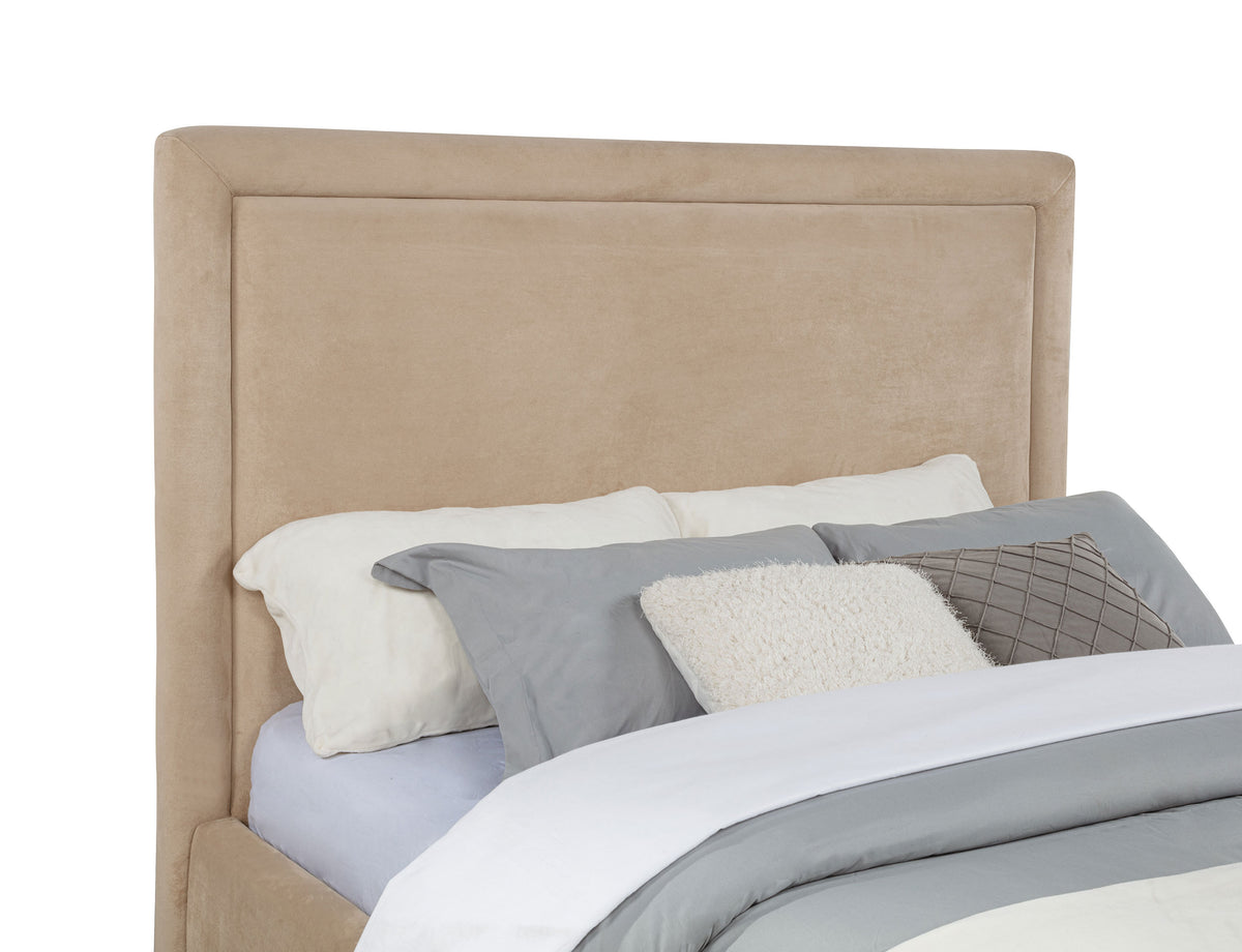 Lawson 54-inch Upholstered Platform Bed - Queen, Light Saddle