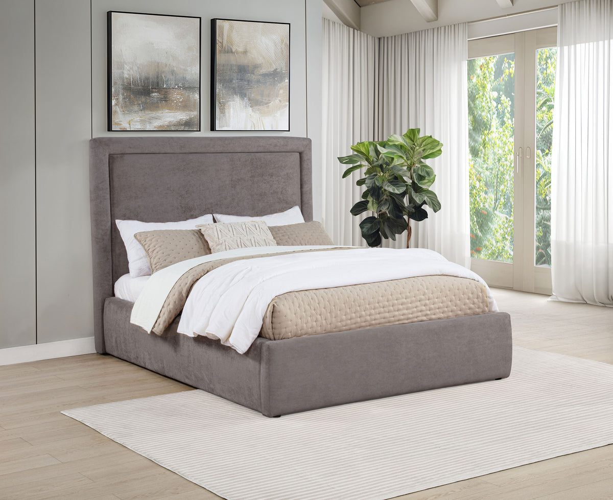 Lawson 54-inch Upholstered Platform Bed - Full, Mushroom