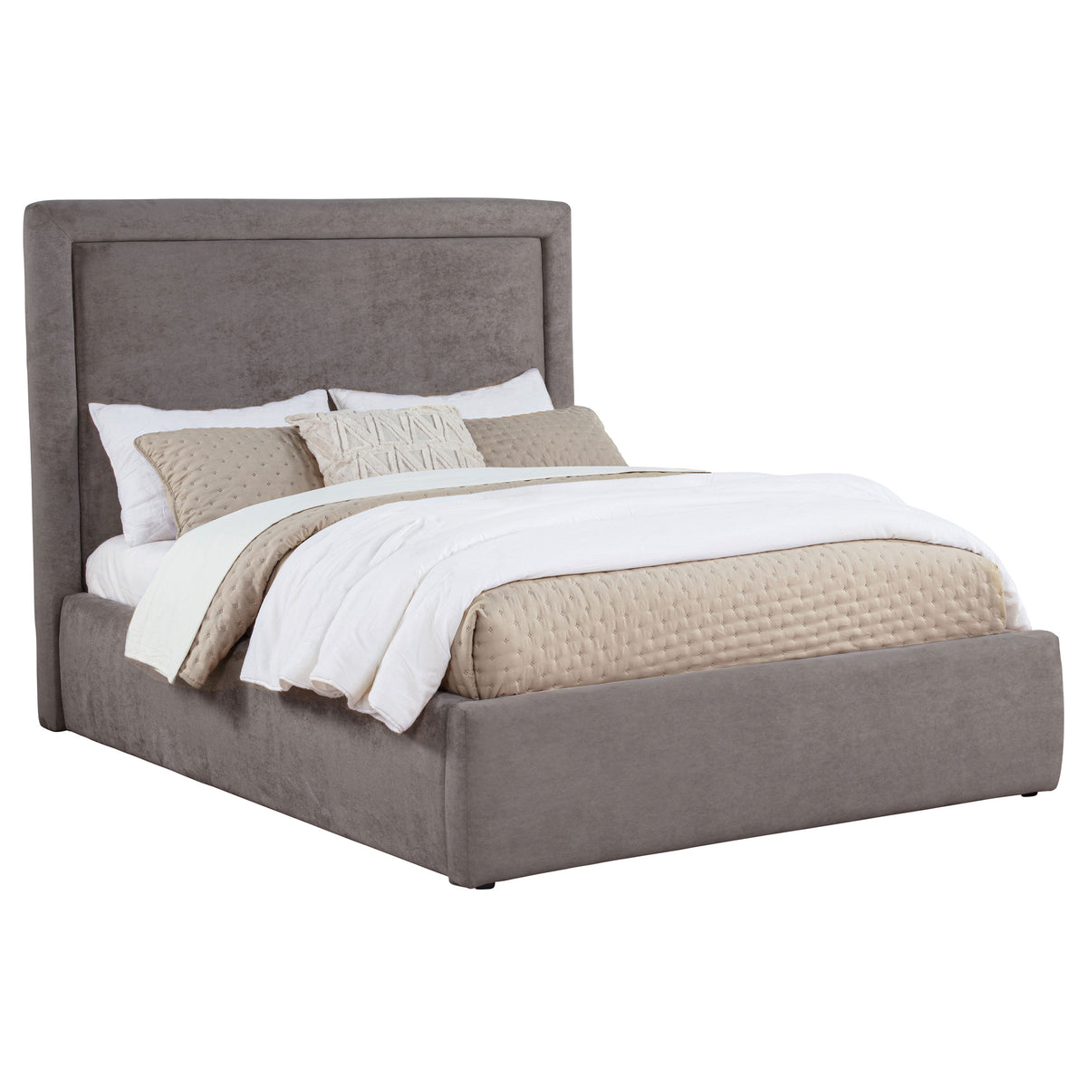 Lawson 54-inch Upholstered Platform Bed - Full, Mushroom