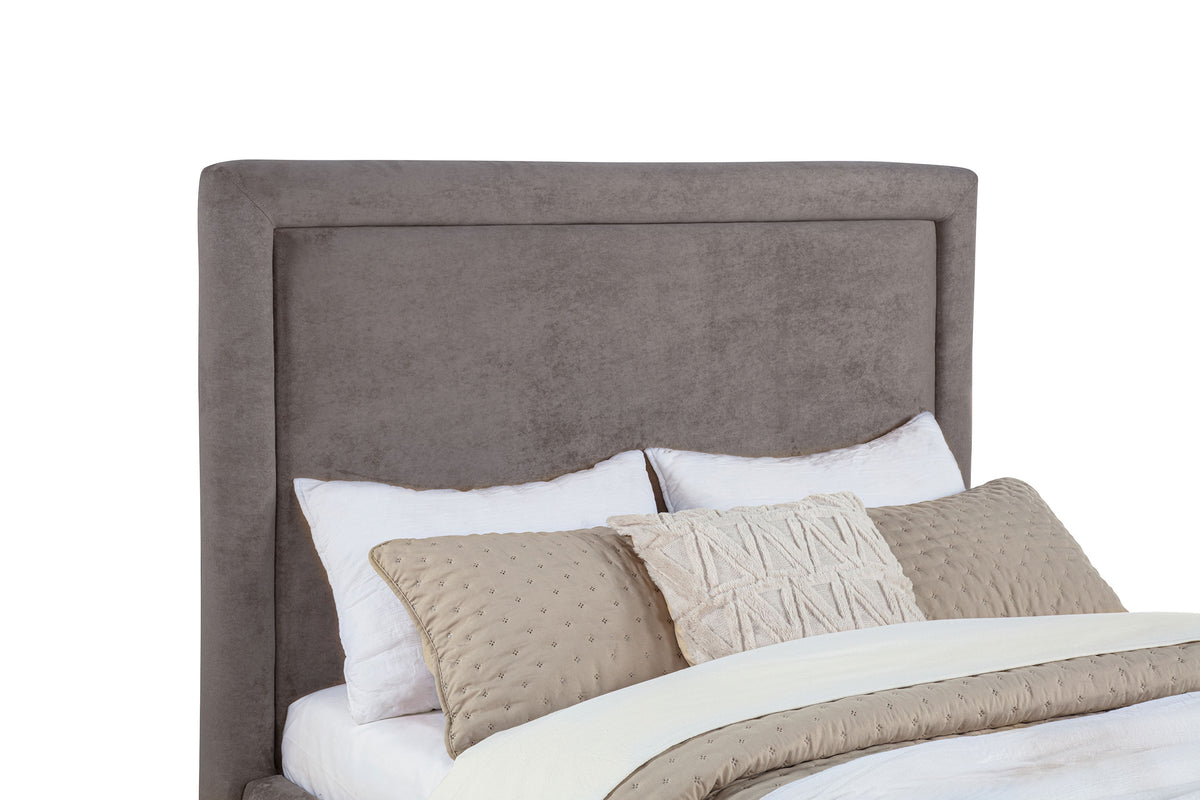 Lawson 54-inch Upholstered Platform Bed - Full, Mushroom