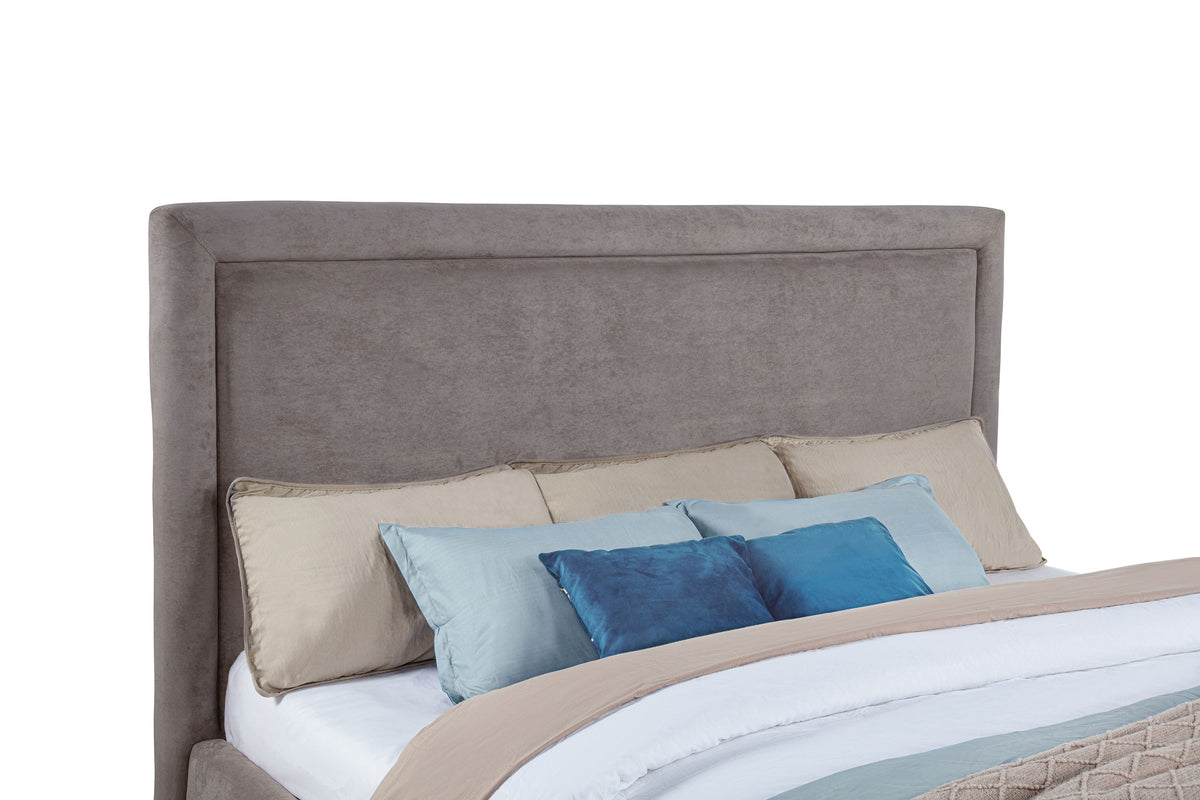 Lawson 54-inch Upholstered Platform Bed - Eastern King, Mushroom