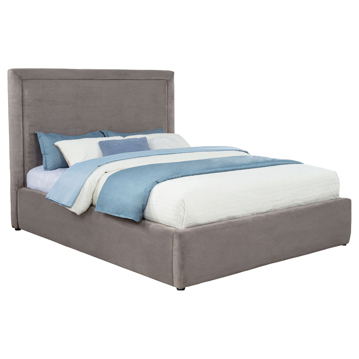 Lawson 54-inch Upholstered Platform Bed - Queen, Mushroom