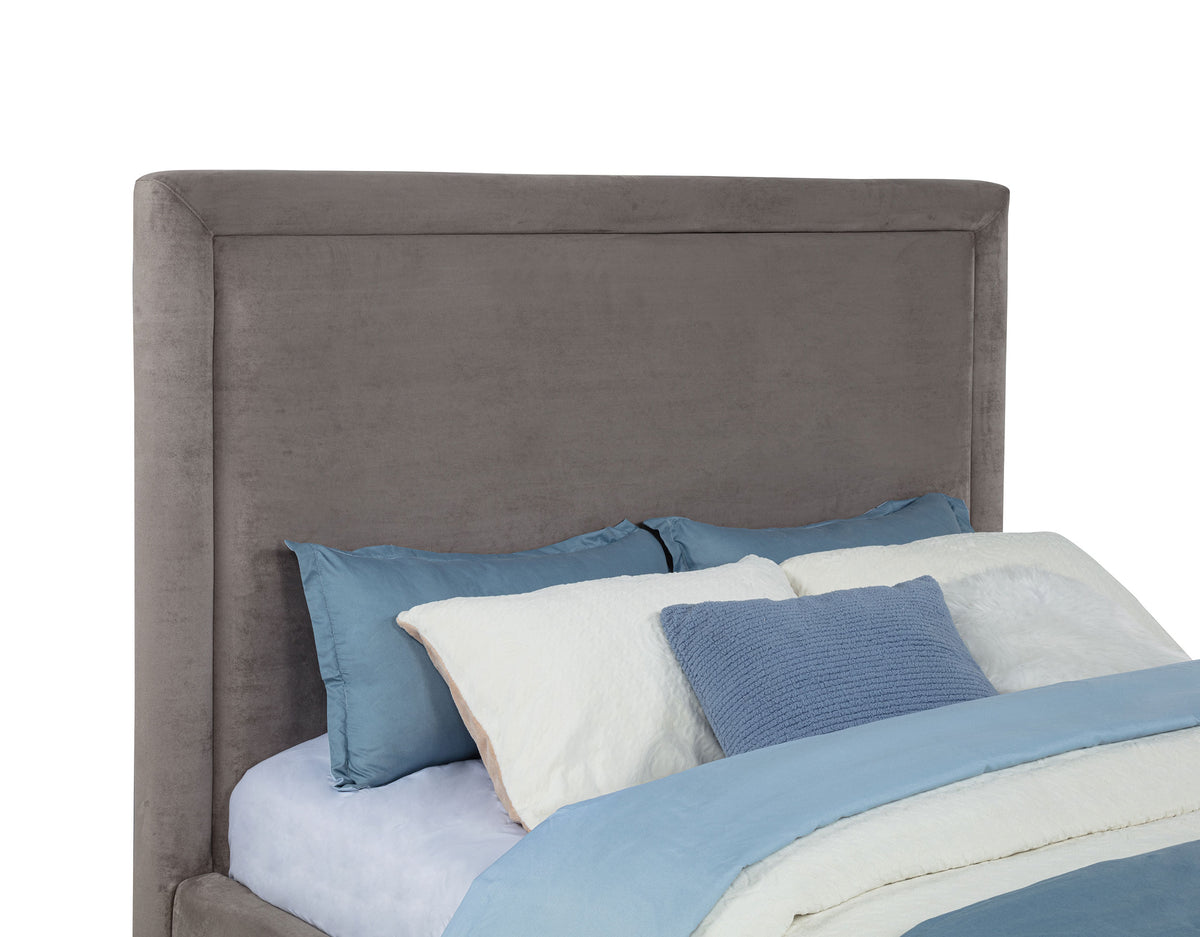 Lawson 54-inch Upholstered Platform Bed - Queen, Mushroom
