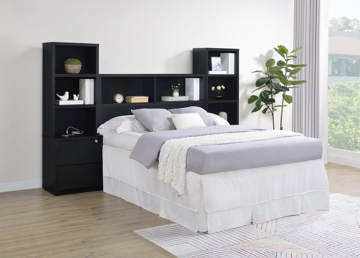 Westpark 49-inch Bookcase Headboard - Full, Black