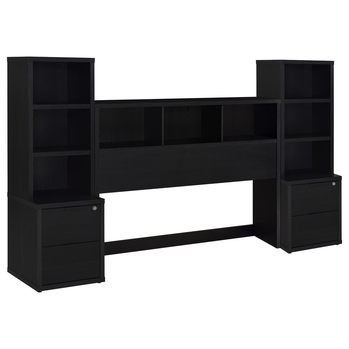 Westpark 3-piece Bedroom Set Bookcase Headboard - Queen, Black