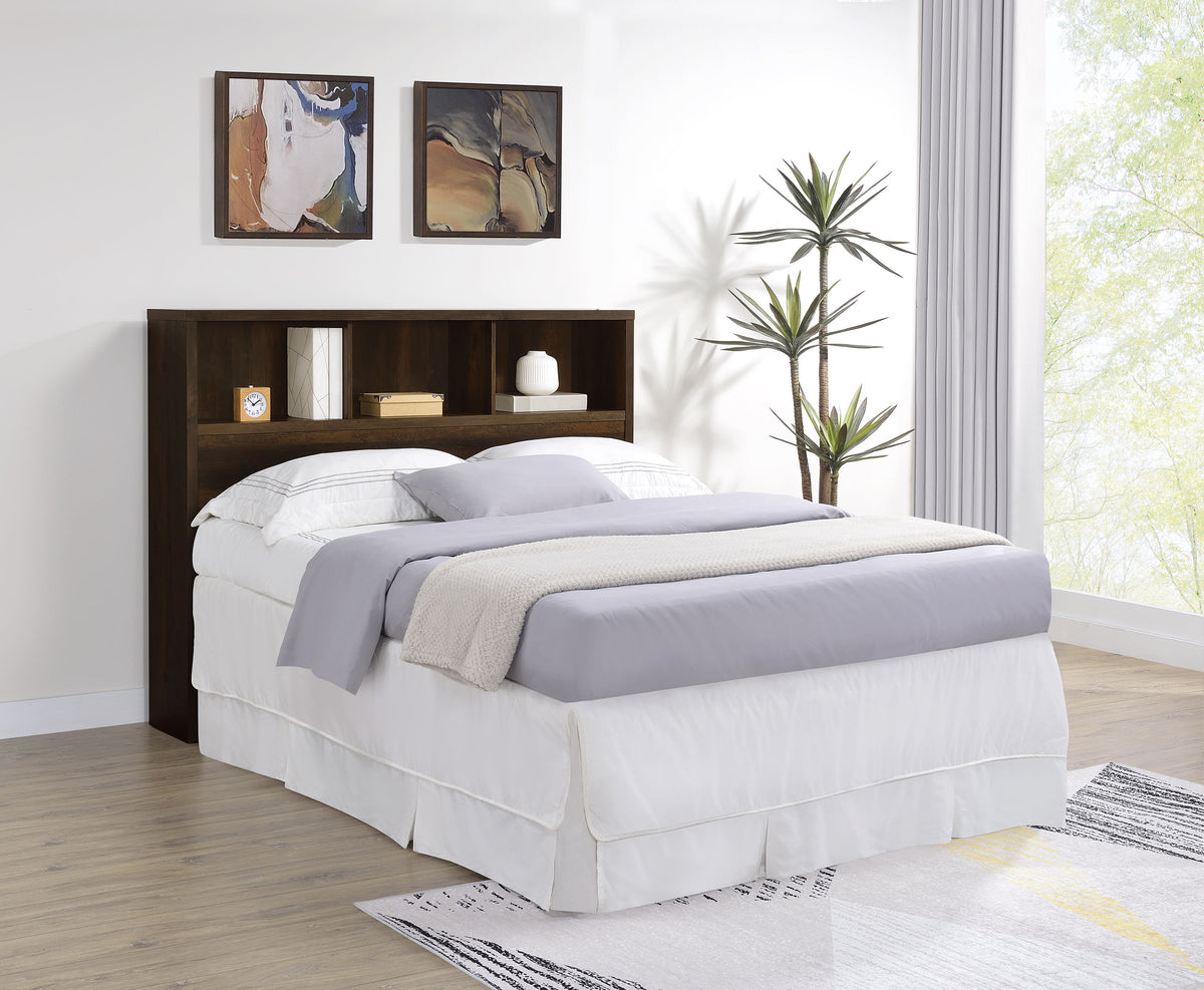 Westpark 49-inch Bookcase Headboard - Queen, Dark Pine