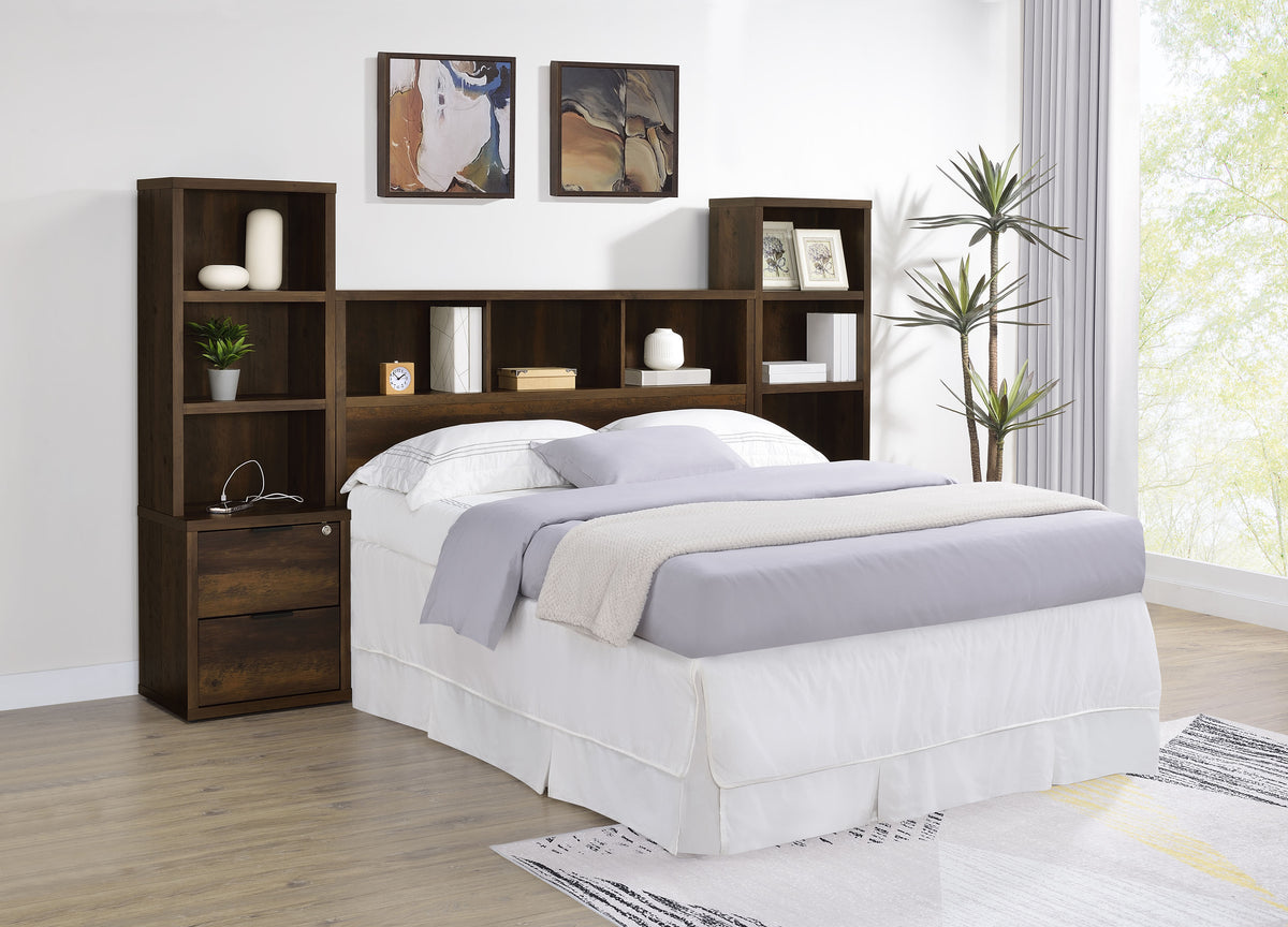 Westpark 49-inch Bookcase Headboard - Queen, Dark Pine