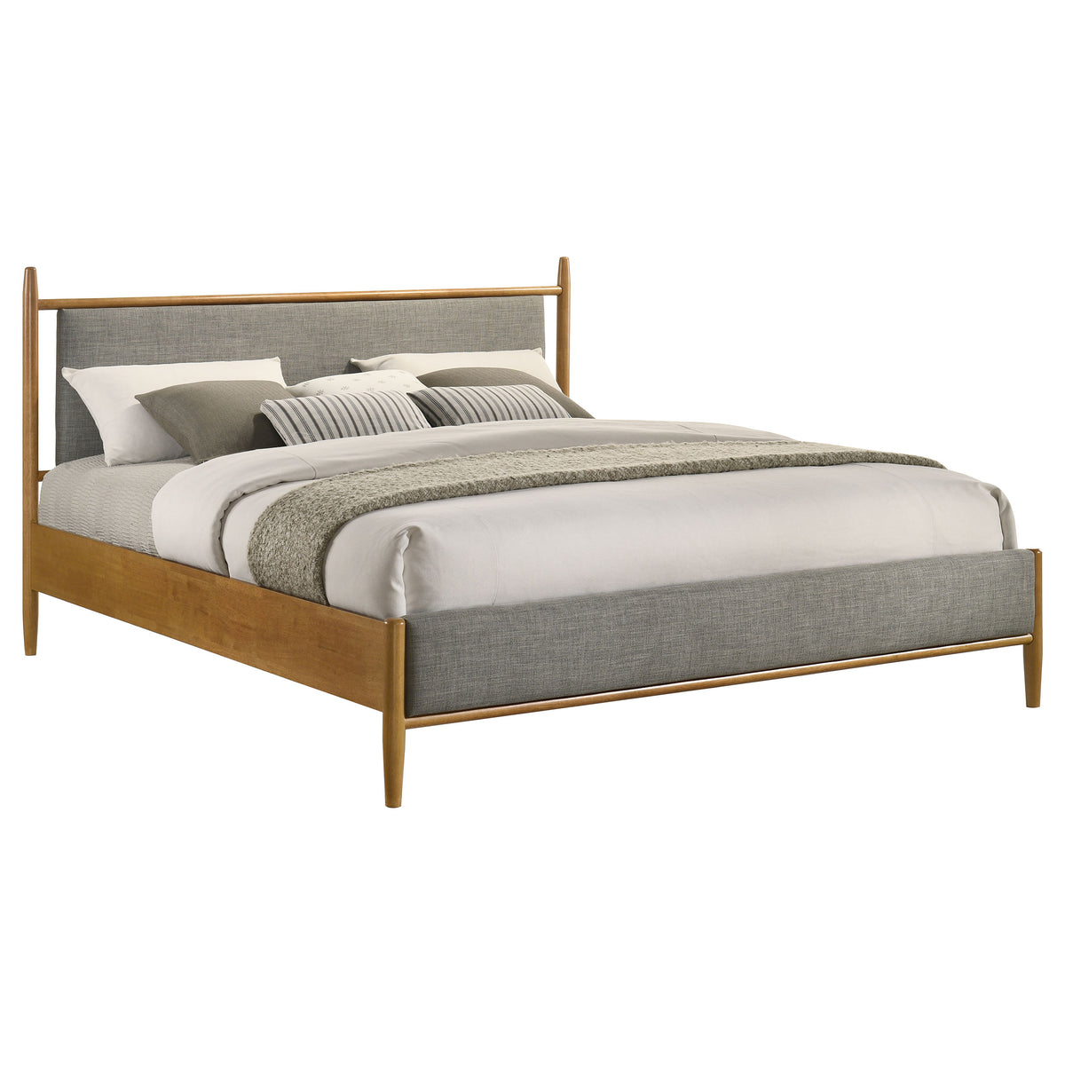 Mason 46-inch Panel Platform Bed Light Brown - Eastern King