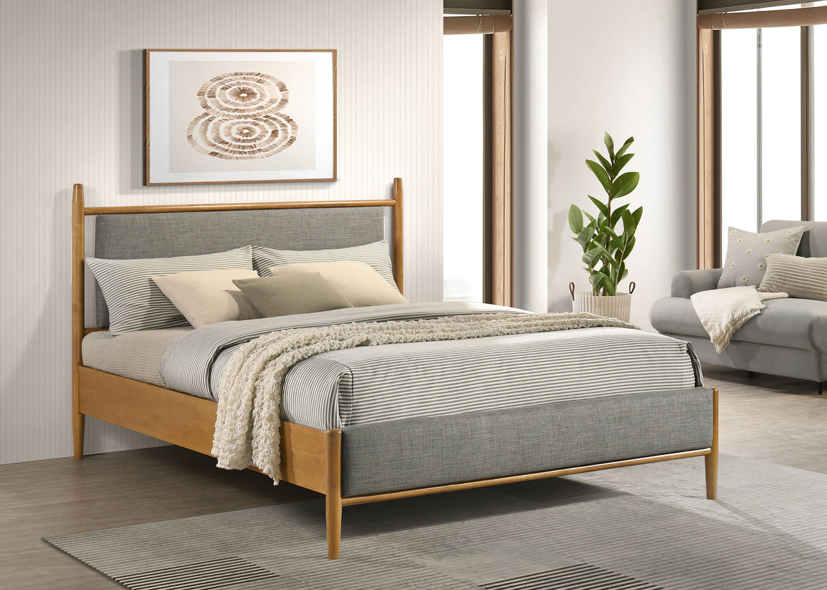 Mason 46-inch Panel Platform Bed Light Brown - Queen