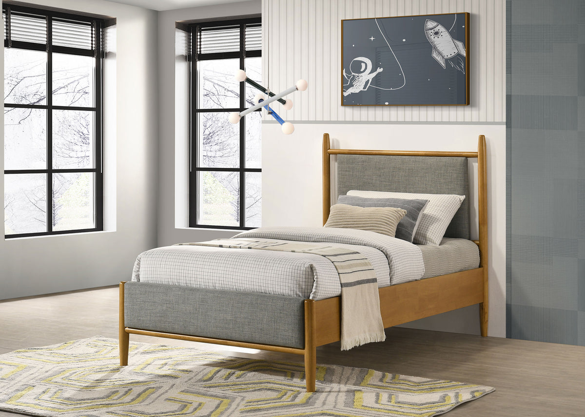 Mason 46-inch Panel Platform Bed Light Brown - Twin