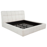 Nollet 48-inch Upholstered Platform Bed - Eastern King, Cream