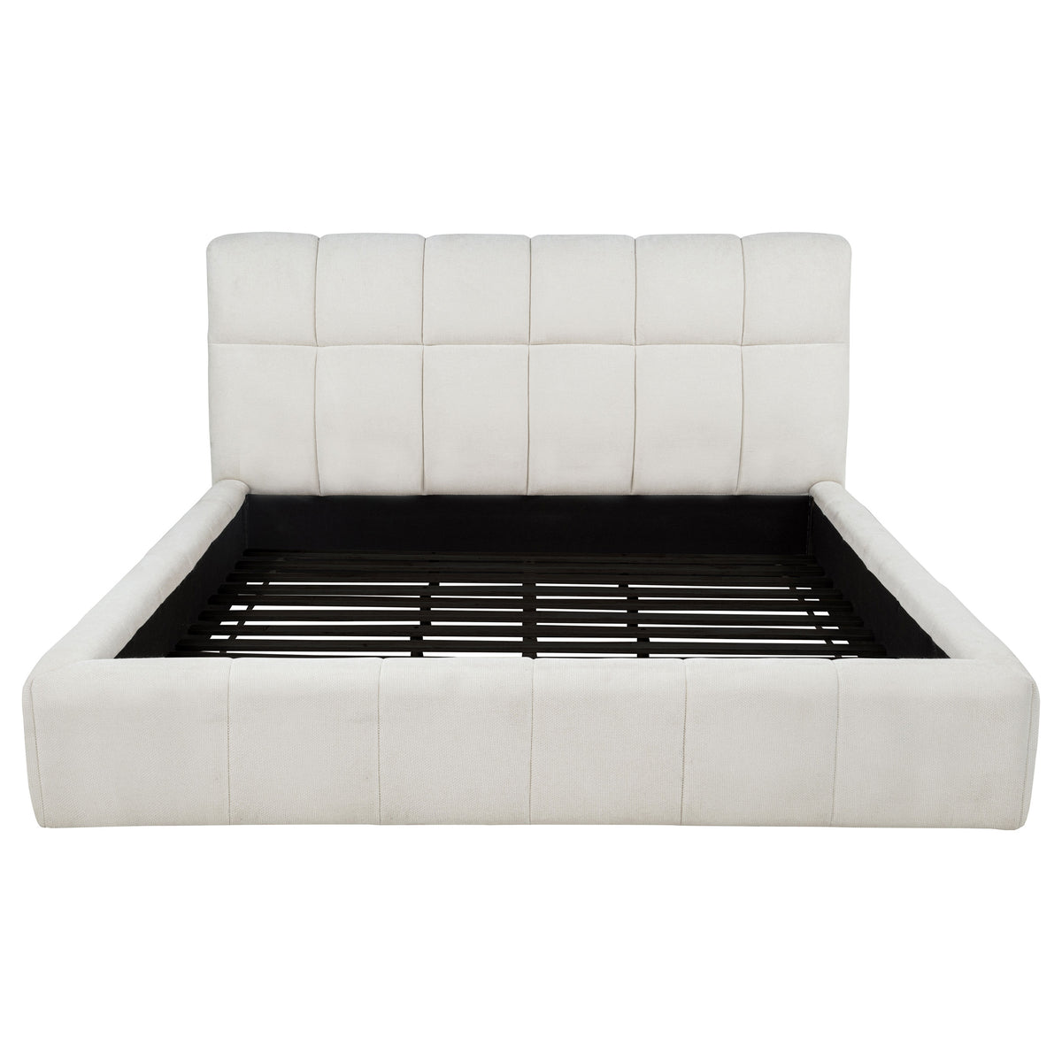 Nollet 48-inch Upholstered Platform Bed - Eastern King, Cream