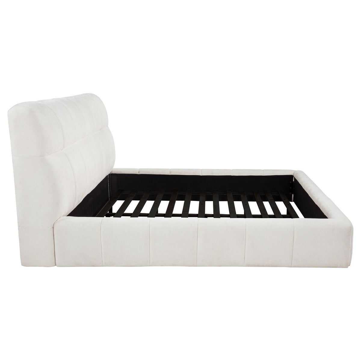 Nollet 48-inch Upholstered Platform Bed - Eastern King, Cream