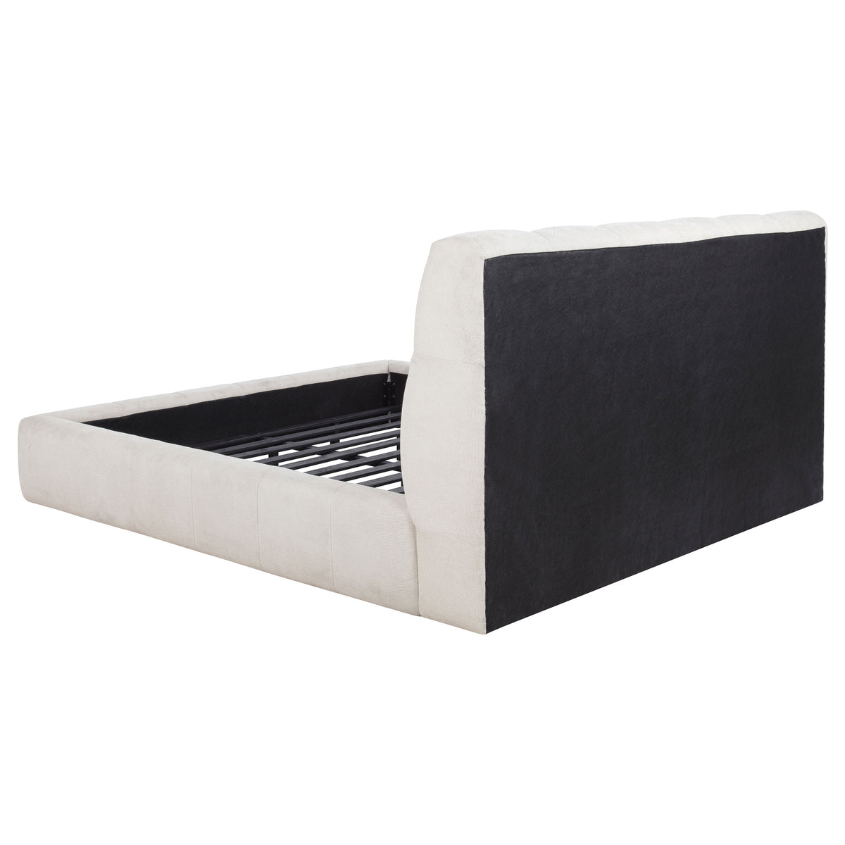 Nollet 48-inch Upholstered Platform Bed - California King, Cream