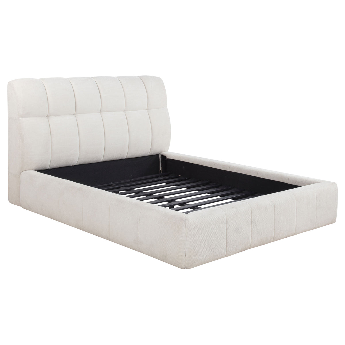 Nollet 48-inch Upholstered Platform Bed - Queen, Cream