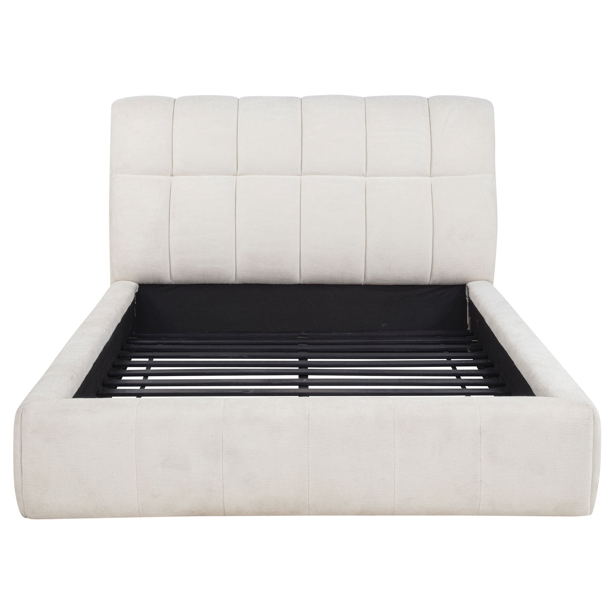 Nollet 48-inch Upholstered Platform Bed - Queen, Cream