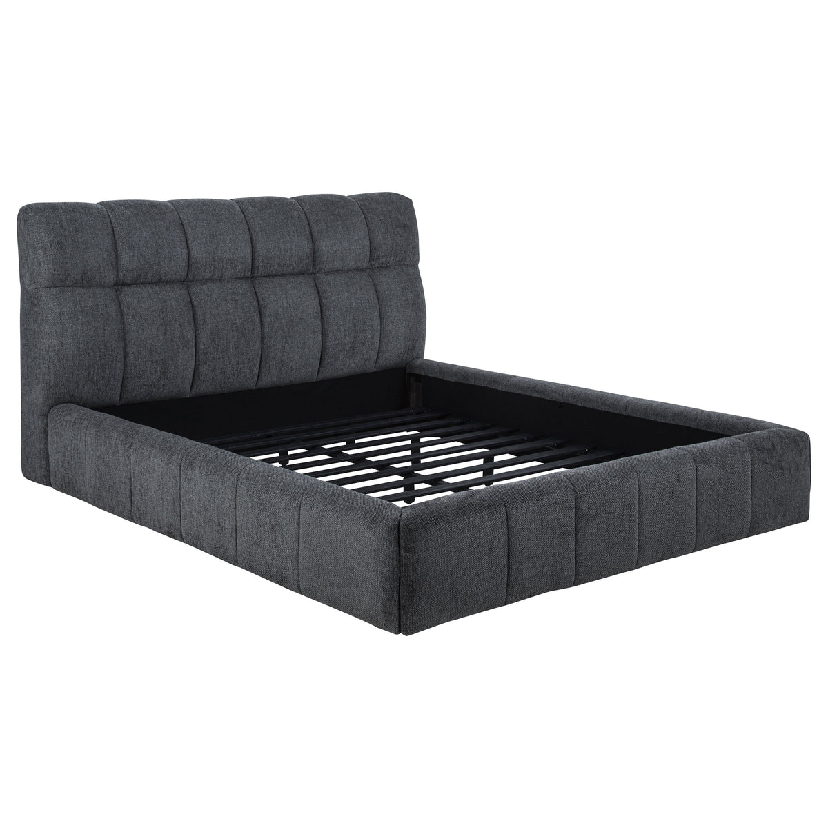 Nollet 48-inch Upholstered Platform Bed - Eastern King, Grey