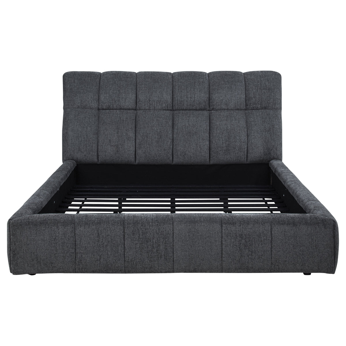 Nollet 48-inch Upholstered Platform Bed - Eastern King, Grey