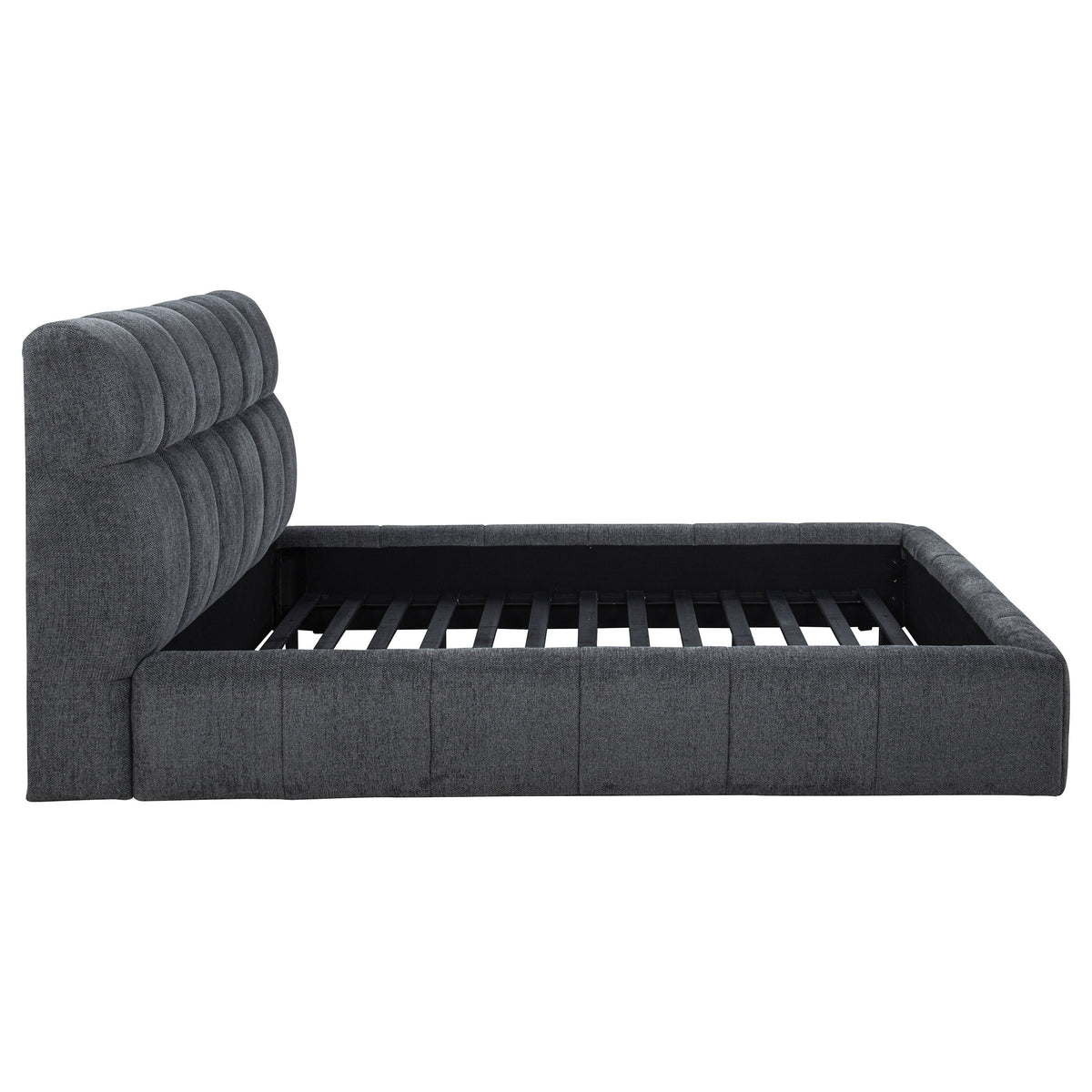 Nollet 48-inch Upholstered Platform Bed - Eastern King, Grey