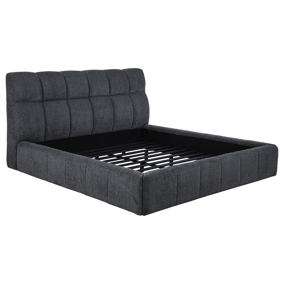 Nollet 48-inch Upholstered Platform Bed - California King, Grey