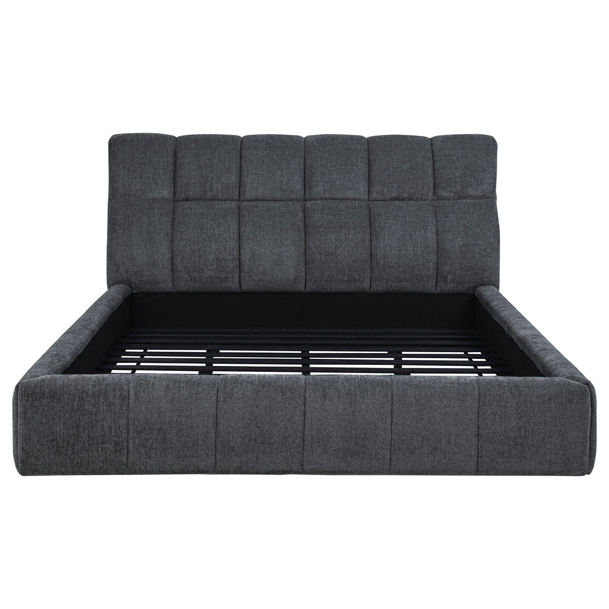 Nollet 48-inch Upholstered Platform Bed - California King, Grey