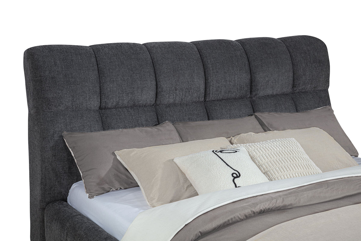 Nollet 48-inch Upholstered Platform Bed - California King, Grey
