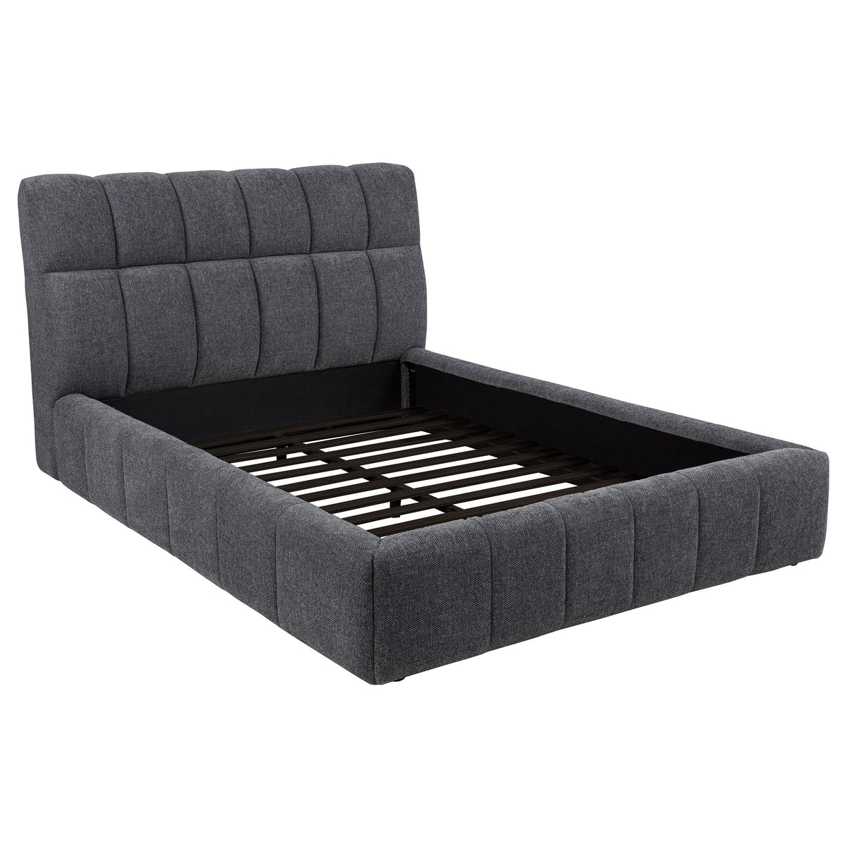 Nollet 48-inch Upholstered Platform Bed - Queen, Grey