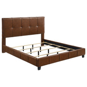 Farrell Faux Leather Panel Bed Brown - Eastern King