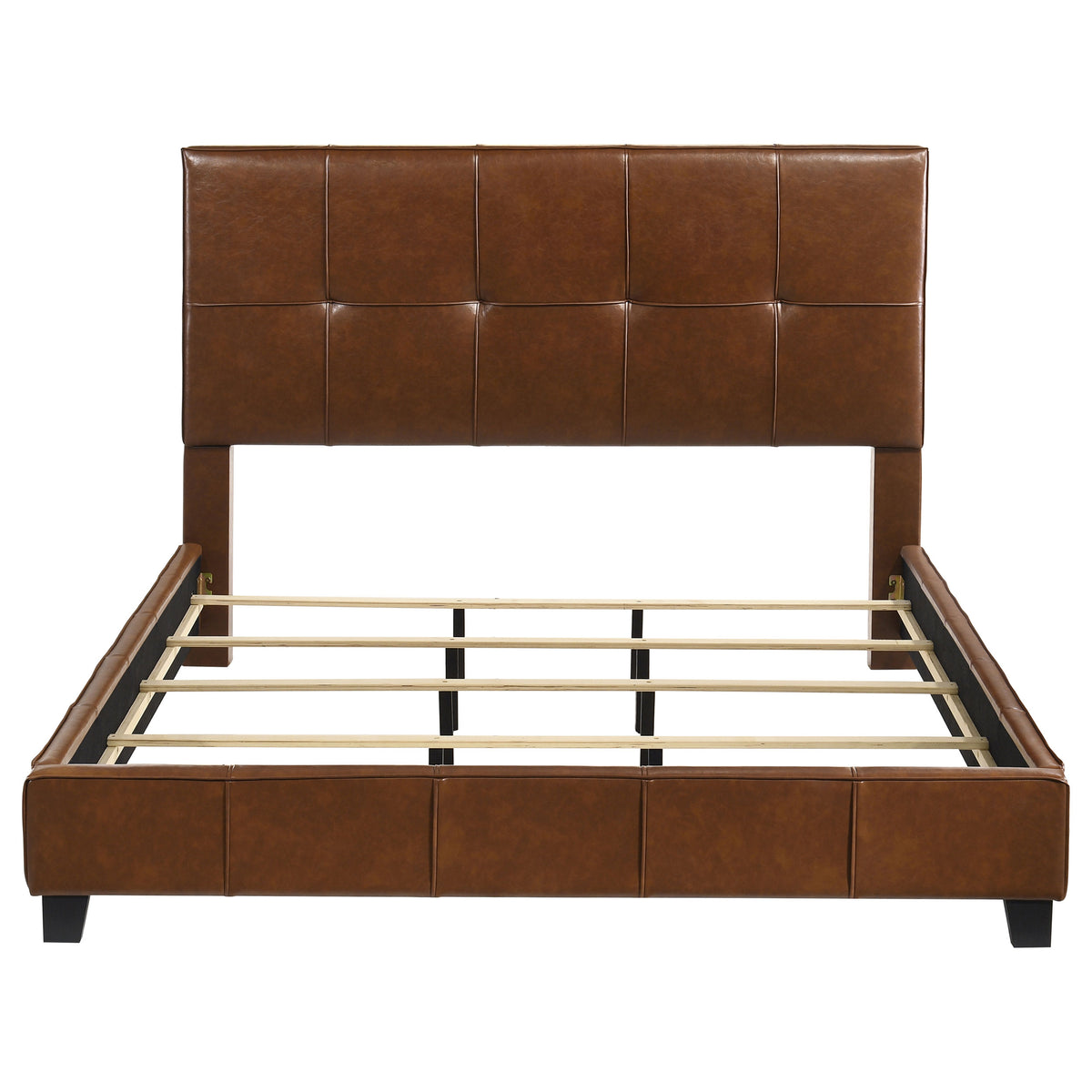 Farrell Faux Leather Panel Bed Brown - California King