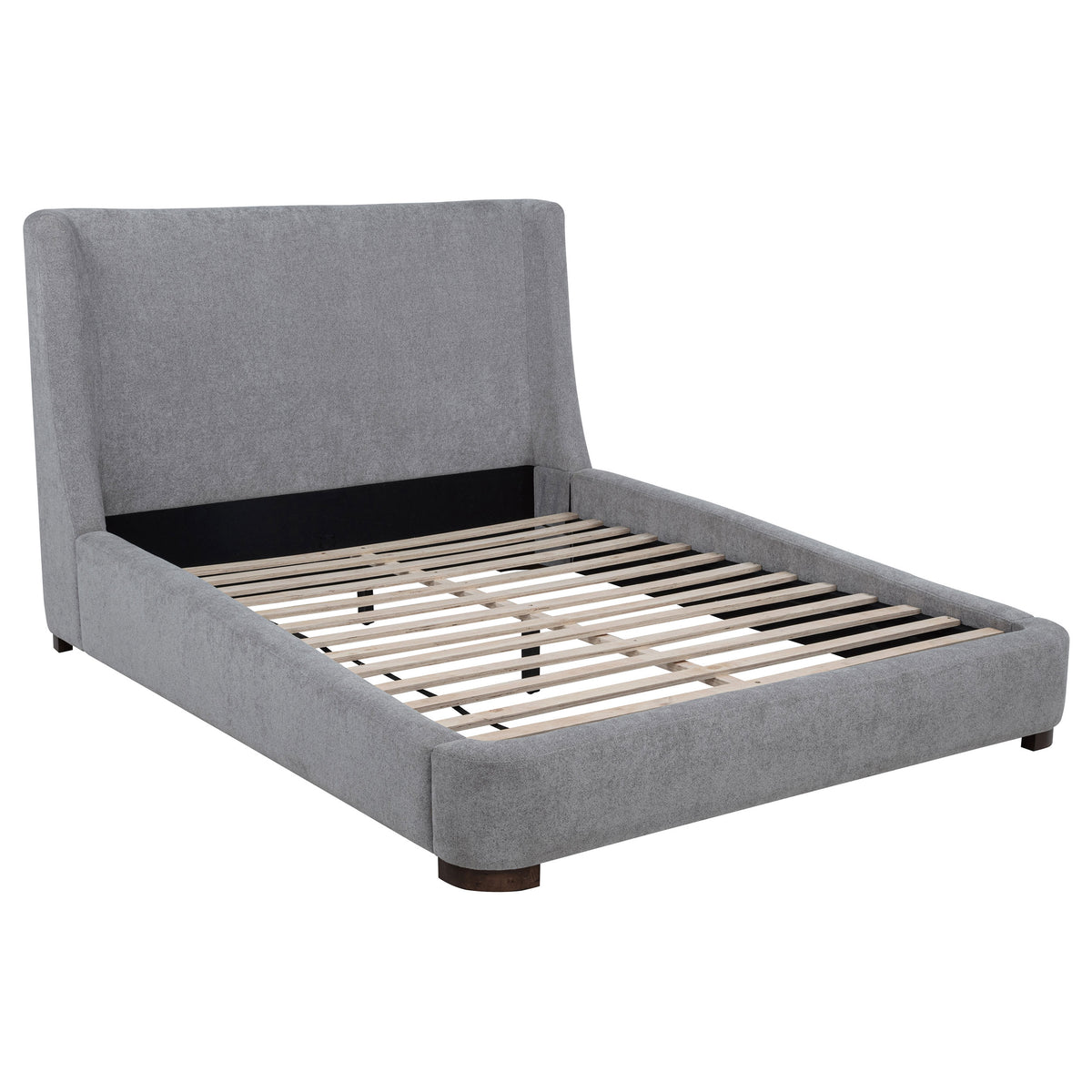 Rennes Upholstered Wingback Platform Bed Grey - Eastern King