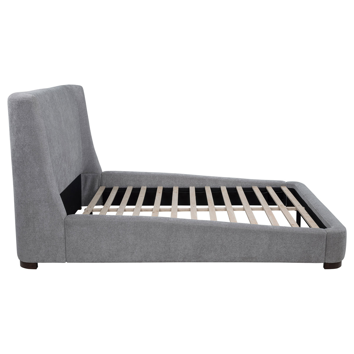 Rennes Upholstered Wingback Platform Bed Grey - Eastern King