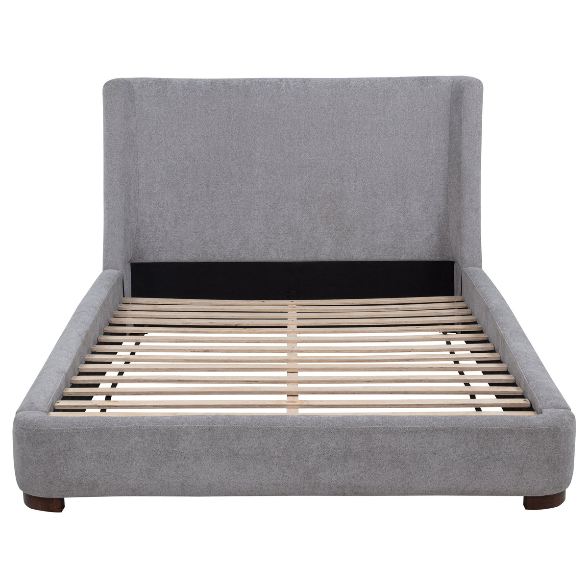 Rennes Upholstered Wingback Platform Bed Grey - Queen