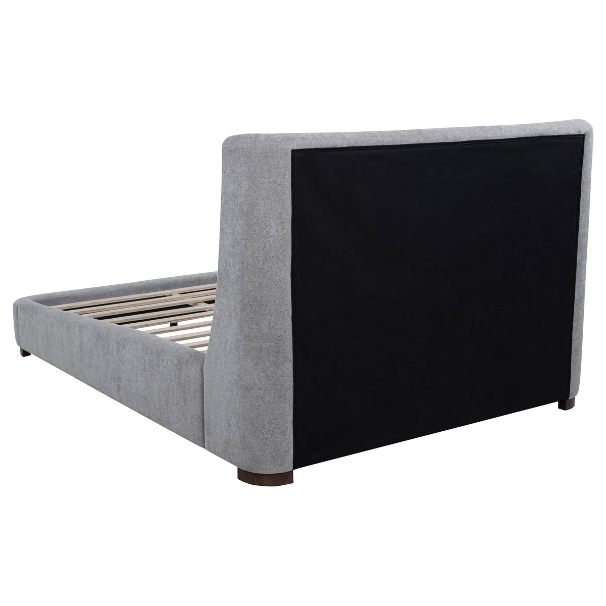 Rennes Upholstered Wingback Platform Bed Grey - Queen