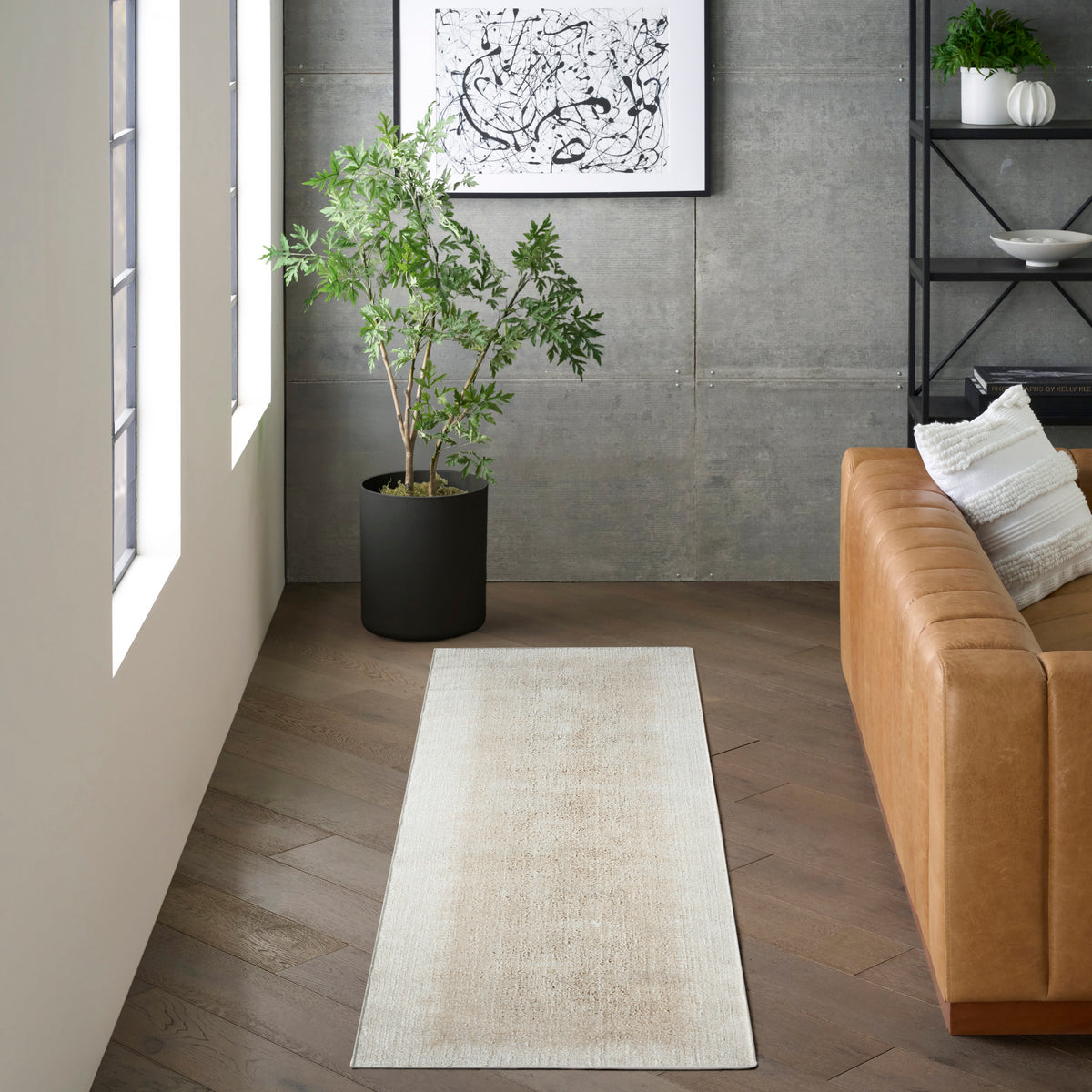 Grand Street GRN03 Ivory Beige Rug - room scene
