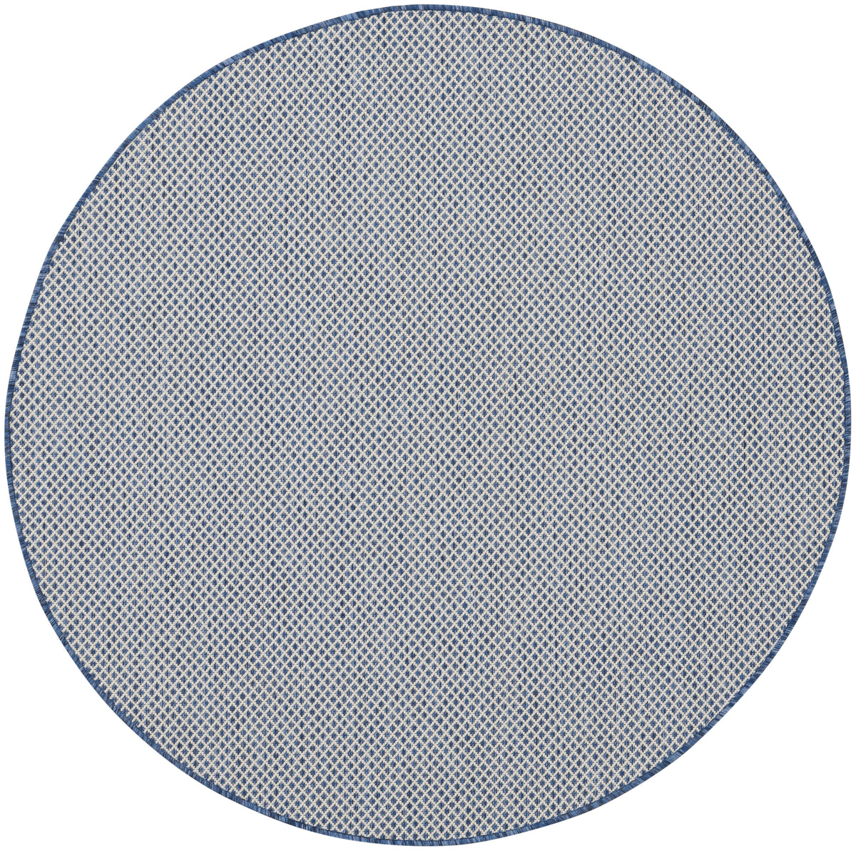 Courtyard COU01 Ivory Blue Rug - Round
