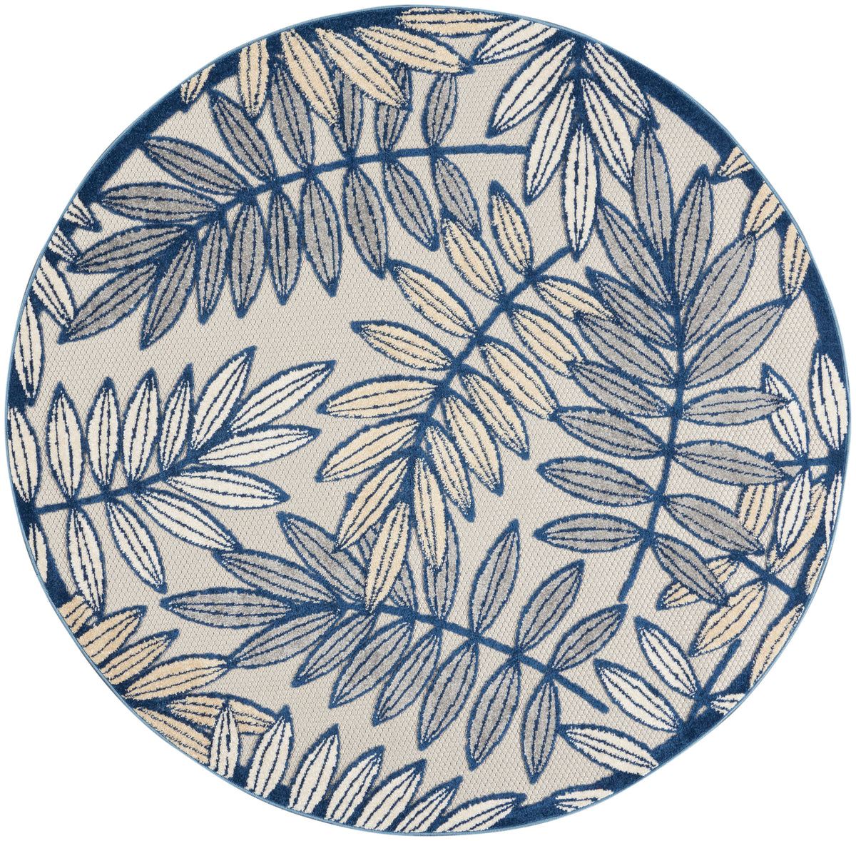 Aloha ALH18 Ivory Navy Rug - Round